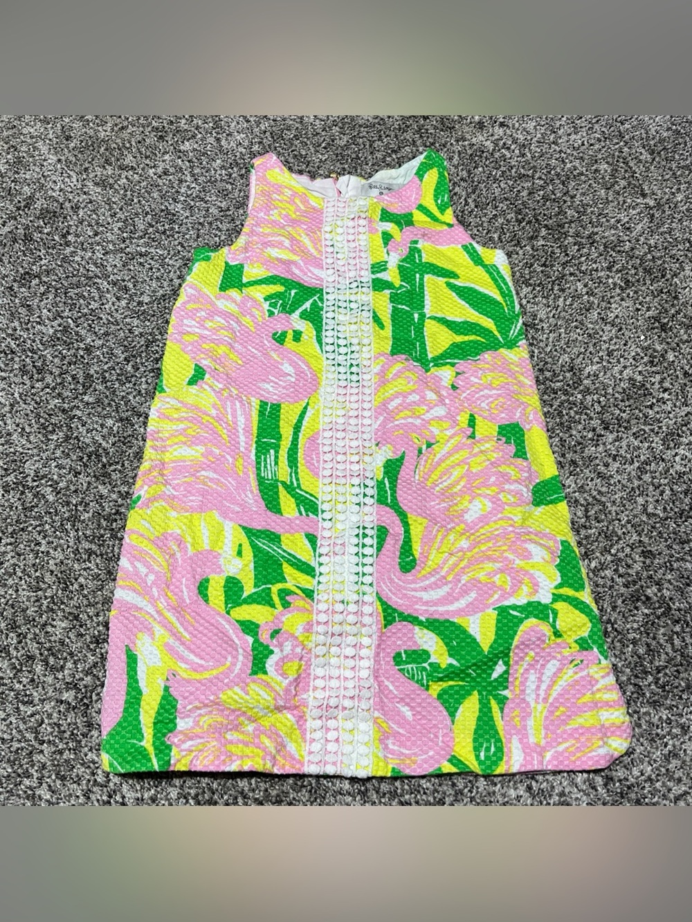 Lily Pulitzer For Target Fan Dance Flamingo Sleeveless Dress Girl Sz US M 7/8